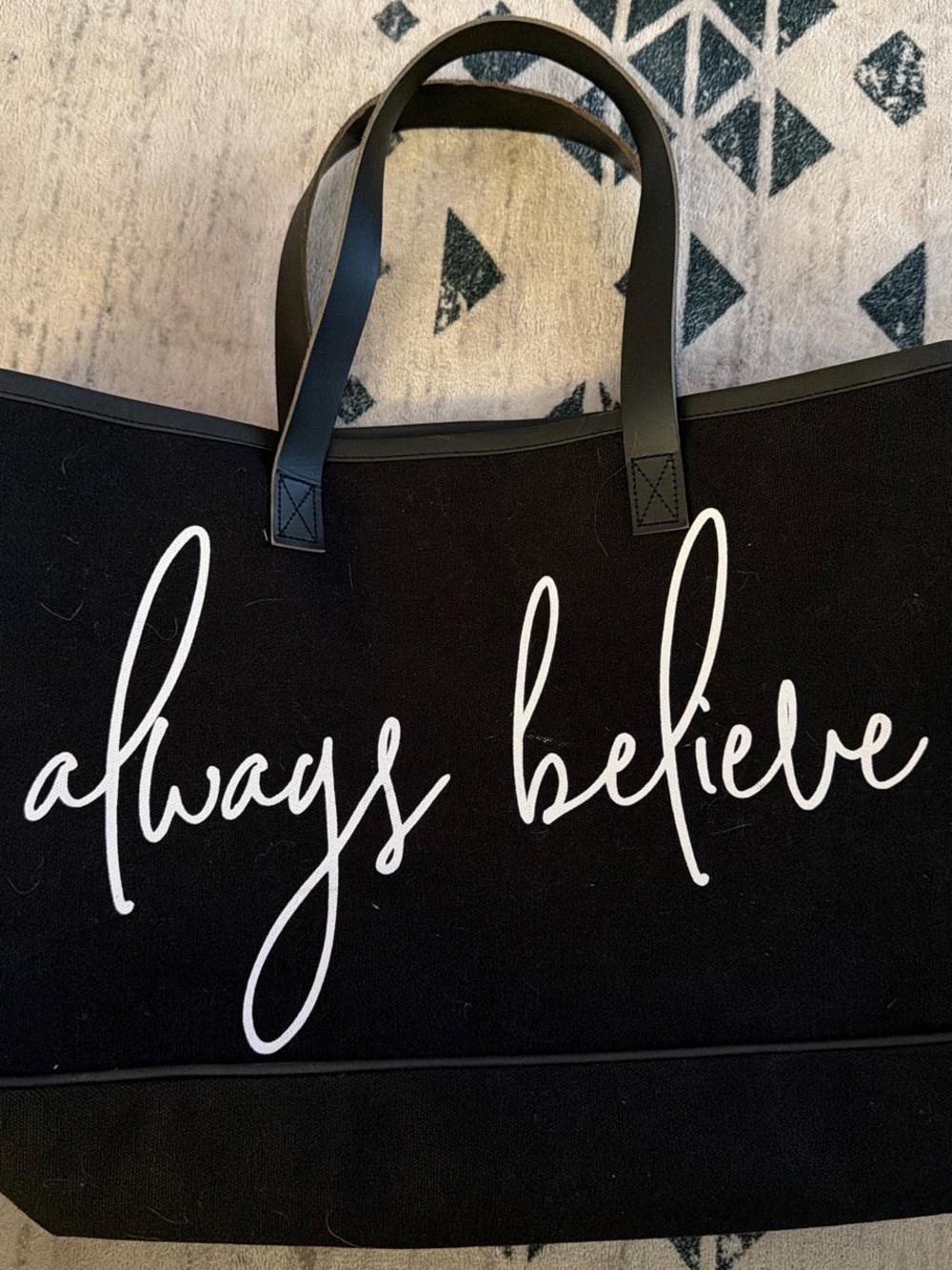 Always Believe Black Tote Bag